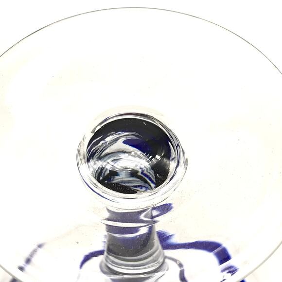 Vintage Pier 1 Blue Swirl Margarita Glasses Set of 2- Size 7" Tall x 5" Diameter - Picture 10 of 12